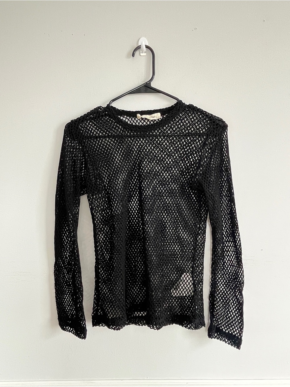 2019 Comme des Garçons Black Mesh Long-Sleeve Top